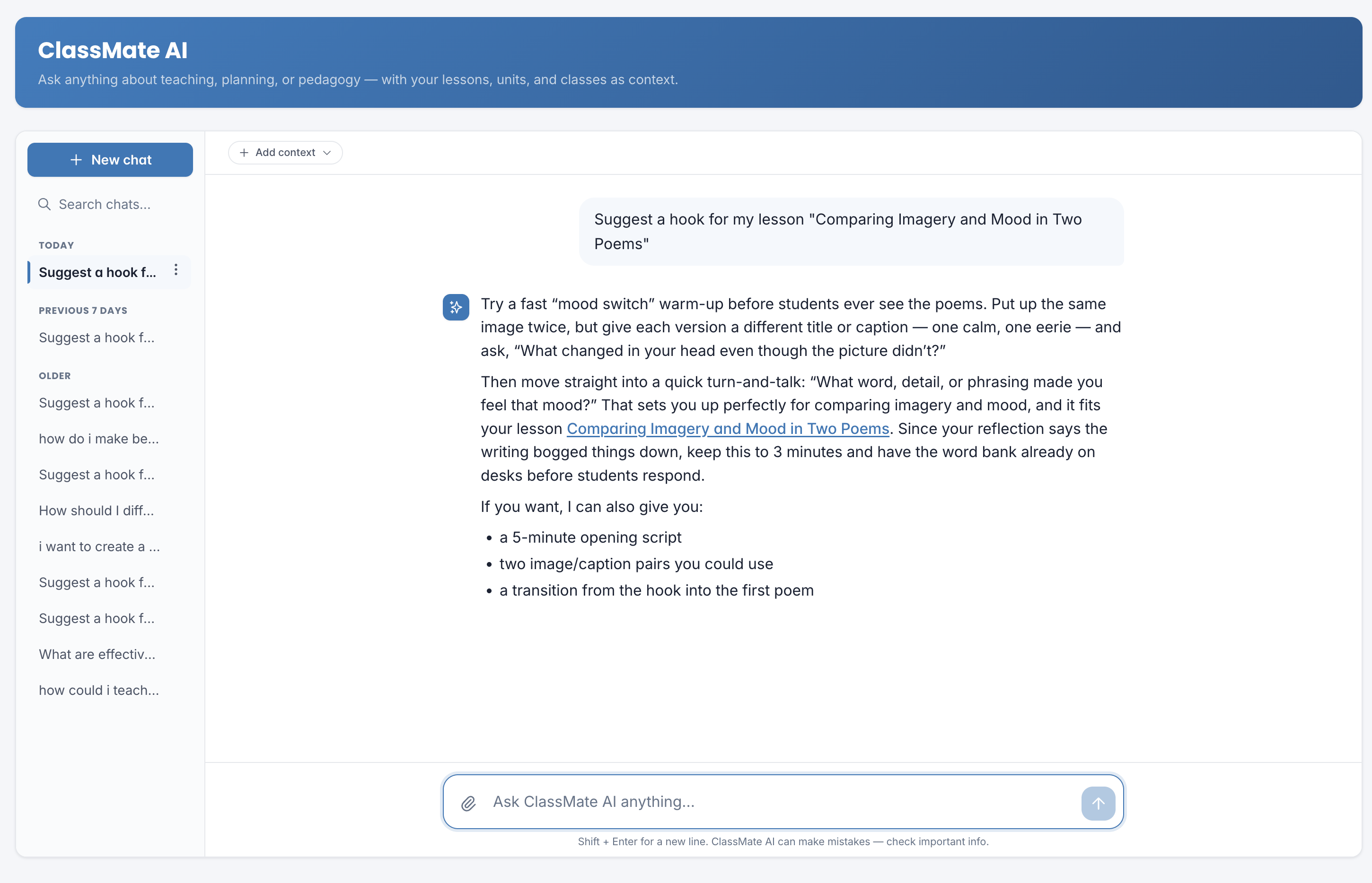 AI Copilot chat